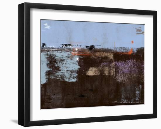 Abstract Blue and Dark Brown-Alma Levine-Framed Art Print