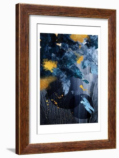 Abstract Blue and Gold-Urban Epiphany-Framed Art Print