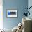 Abstract Blue and Grey-NaxArt-Framed Art Print displayed on a wall