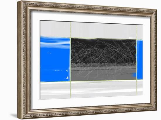 Abstract Blue and Grey-NaxArt-Framed Art Print