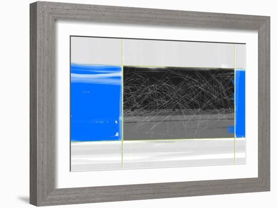 Abstract Blue and Grey-NaxArt-Framed Art Print