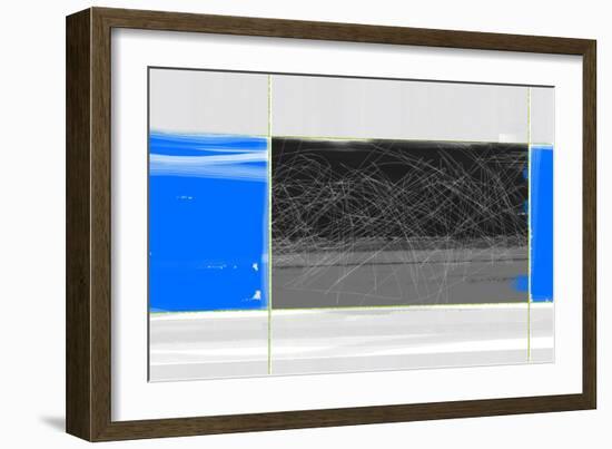 Abstract Blue and Grey-NaxArt-Framed Art Print