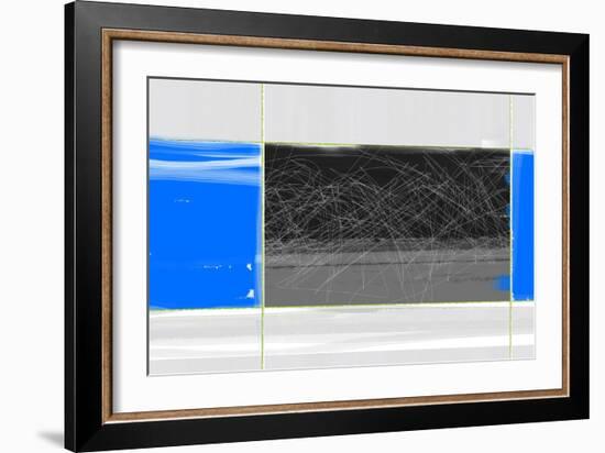 Abstract Blue and Grey-NaxArt-Framed Art Print