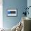 Abstract Blue and Grey-NaxArt-Framed Art Print displayed on a wall