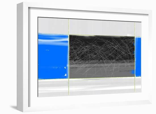 Abstract Blue and Grey-NaxArt-Framed Art Print