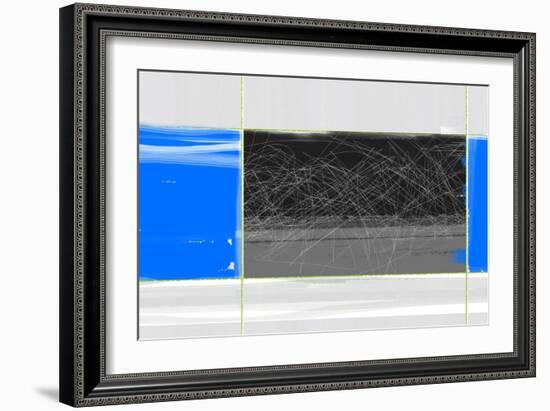 Abstract Blue and Grey-NaxArt-Framed Art Print