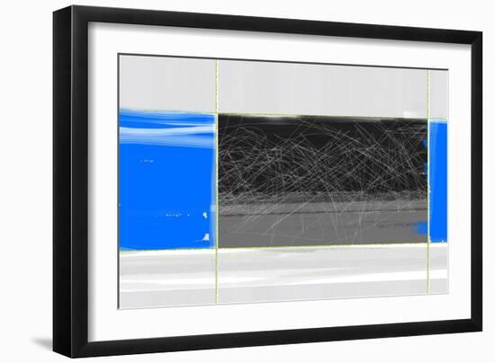 Abstract Blue and Grey-NaxArt-Framed Art Print