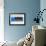 Abstract Blue and Grey-NaxArt-Framed Art Print displayed on a wall