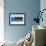 Abstract Blue and Grey-NaxArt-Framed Art Print displayed on a wall