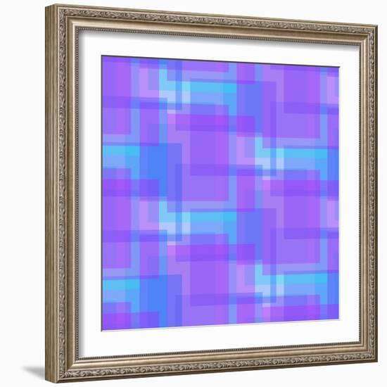 Abstract Blue and Lilac Pattern from Squares-amovita-Framed Art Print