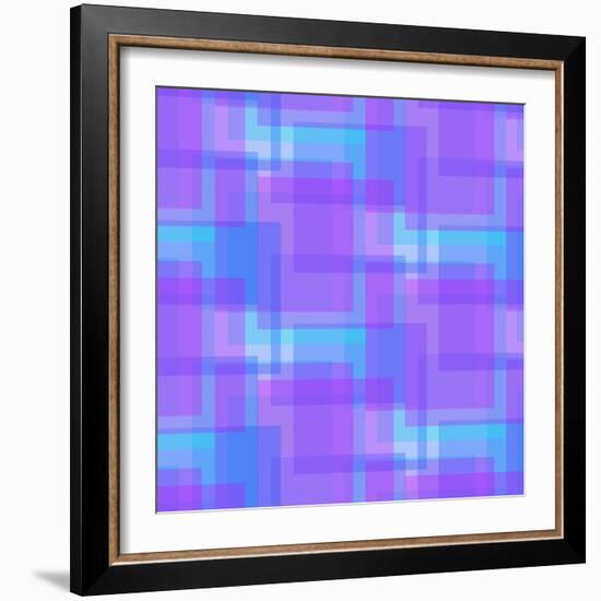 Abstract Blue and Lilac Pattern from Squares-amovita-Framed Art Print