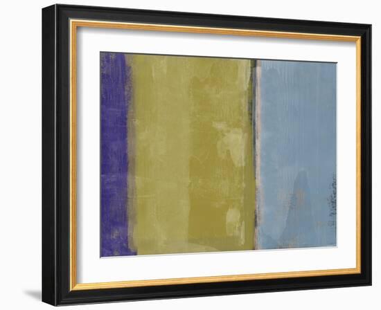 Abstract Blue and Ochre-Alma Levine-Framed Art Print
