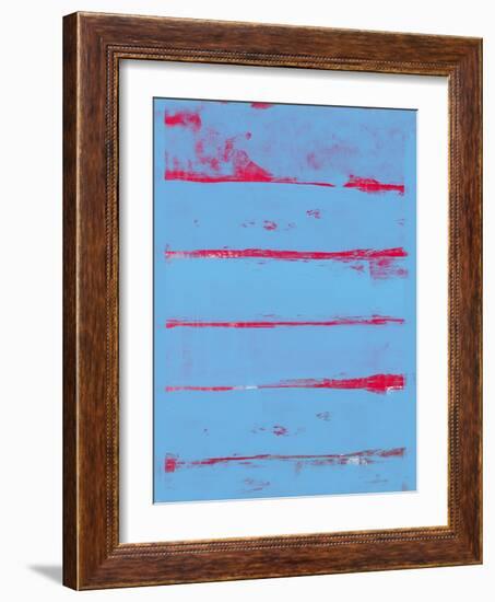 Abstract Blue and Red Study-Emma Moore-Framed Art Print