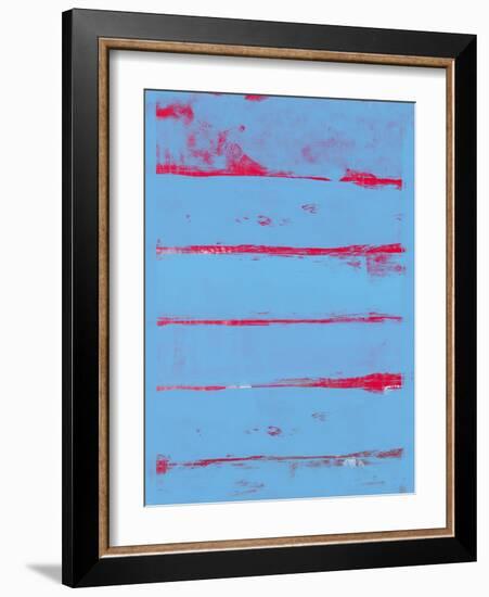 Abstract Blue and Red Study-Emma Moore-Framed Art Print