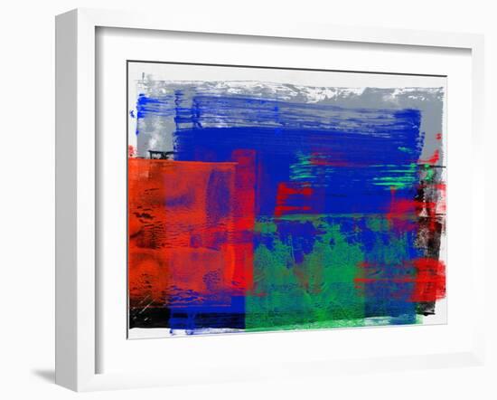 Abstract Blue and Red Study-Emma Moore-Framed Art Print