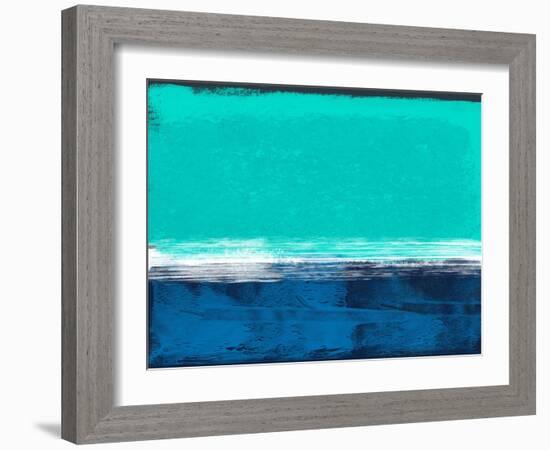 Abstract Blue and Turquoise-Alma Levine-Framed Art Print