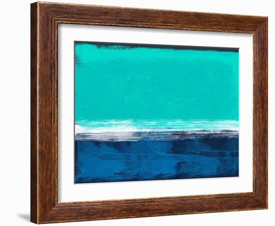 Abstract Blue and Turquoise-Alma Levine-Framed Art Print