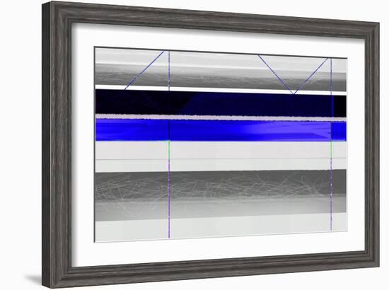 Abstract Blue and White Paralells-NaxArt-Framed Art Print