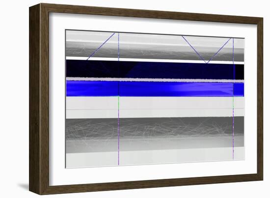 Abstract Blue and White Paralells-NaxArt-Framed Art Print
