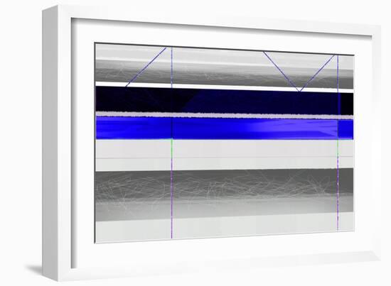 Abstract Blue and White Paralells-NaxArt-Framed Art Print