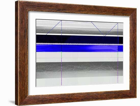 Abstract Blue and White Paralells-NaxArt-Framed Art Print