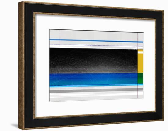 Abstract Blue Black and yellow-NaxArt-Framed Art Print