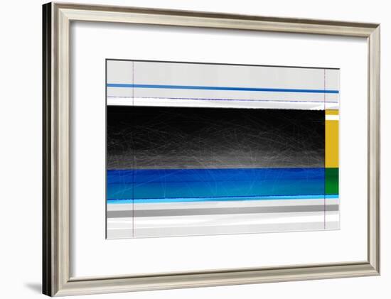 Abstract Blue Black and yellow-NaxArt-Framed Art Print