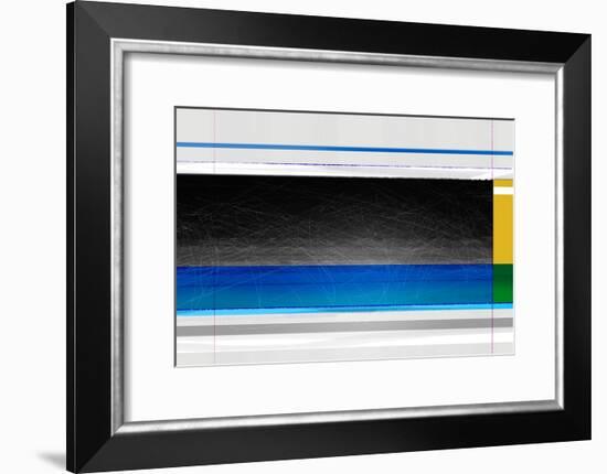 Abstract Blue Black and yellow-NaxArt-Framed Art Print