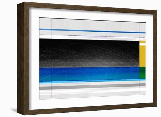 Abstract Blue Black and yellow-NaxArt-Framed Art Print