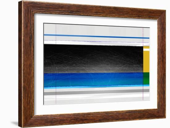 Abstract Blue Black and yellow-NaxArt-Framed Art Print