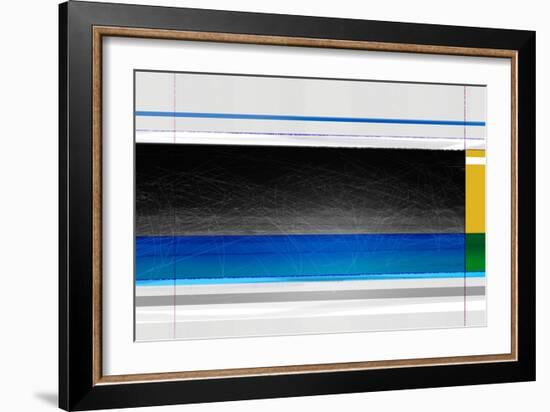 Abstract Blue Black and yellow-NaxArt-Framed Art Print