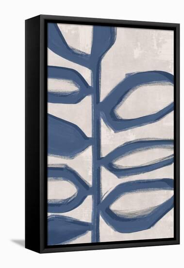 Abstract Blue Branch I-Alex Black-Framed Stretched Canvas