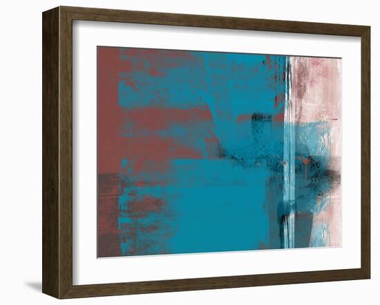 Abstract Blue Brown and White-Alma Levine-Framed Art Print