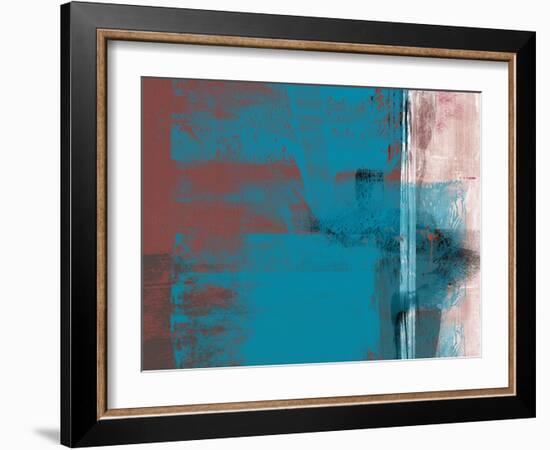 Abstract Blue Brown and White-Alma Levine-Framed Art Print