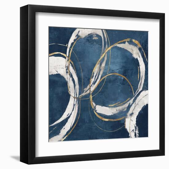 Abstract Blue Circles I-Emma Peal-Framed Art Print