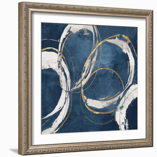 Abstract Blue Circles I-Emma Peal-Framed Art Print