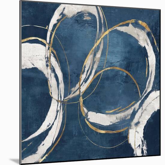 Abstract Blue Circles I-Emma Peal-Mounted Art Print