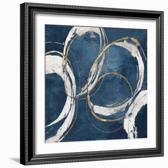 Abstract Blue Circles I-Emma Peal-Framed Art Print