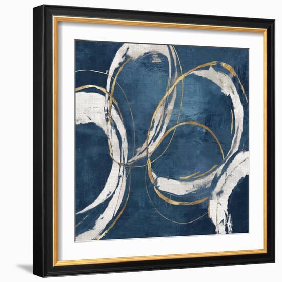 Abstract Blue Circles I-Emma Peal-Framed Art Print