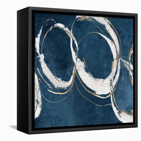 Abstract Blue Circles II-Emma Peal-Framed Stretched Canvas