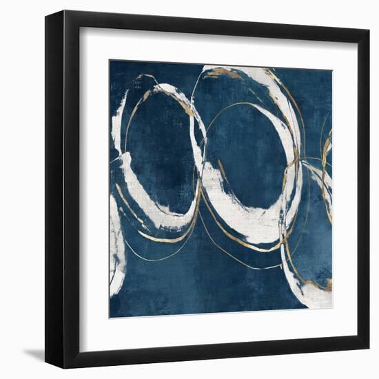 Abstract Blue Circles II-Emma Peal-Framed Art Print