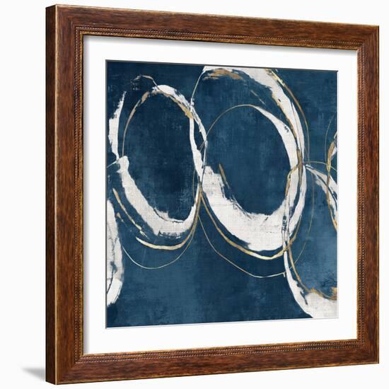 Abstract Blue Circles II-Emma Peal-Framed Art Print