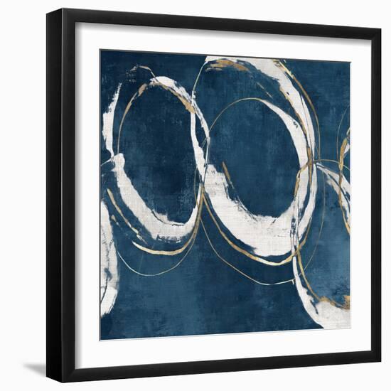 Abstract Blue Circles II-Emma Peal-Framed Art Print