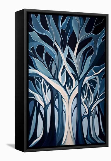 Abstract Blue Forest-Lea Faucher-Framed Stretched Canvas