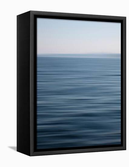 Abstract blue horizon-Savanah Plank-Framed Stretched Canvas