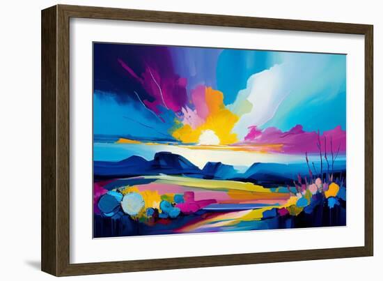 Abstract Blue Landscape-Avril Anouilh-Framed Art Print