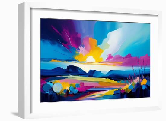 Abstract Blue Landscape-Avril Anouilh-Framed Art Print