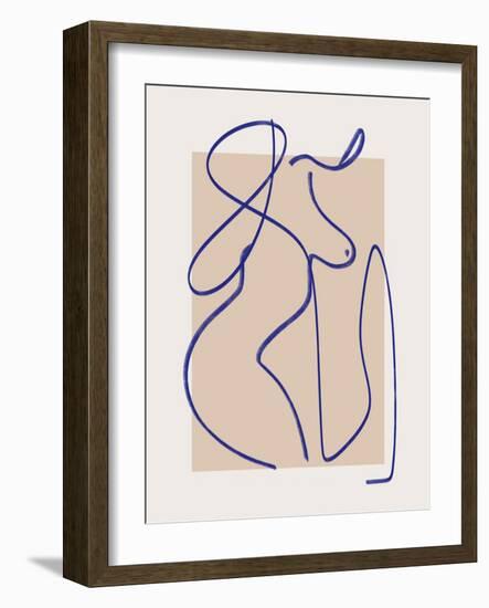 Abstract Blue Line Art 2-Little Dean-Framed Photographic Print