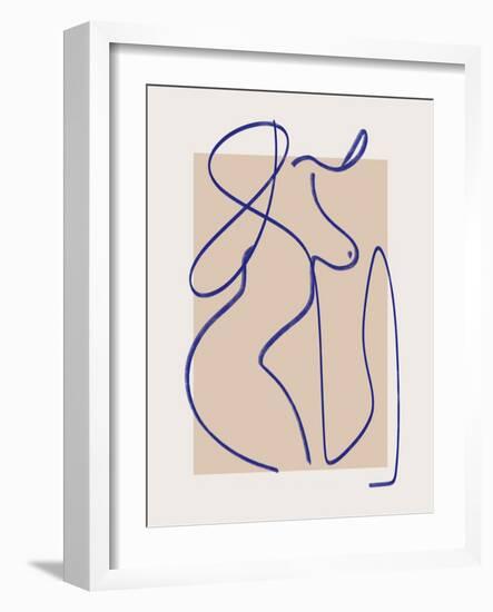 Abstract Blue Line Art 2-Little Dean-Framed Photographic Print