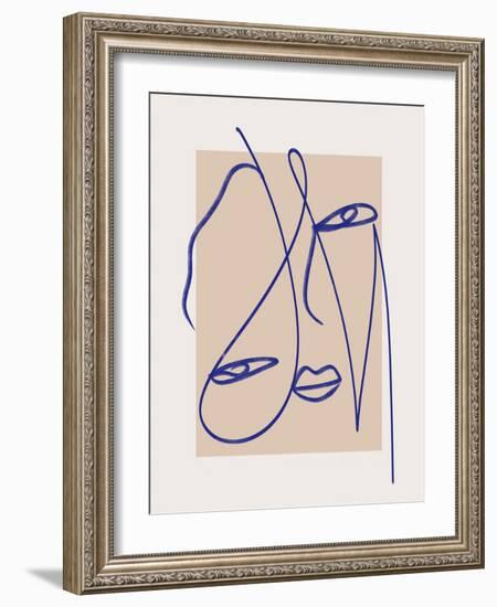 Abstract Blue Line Art-Little Dean-Framed Photographic Print